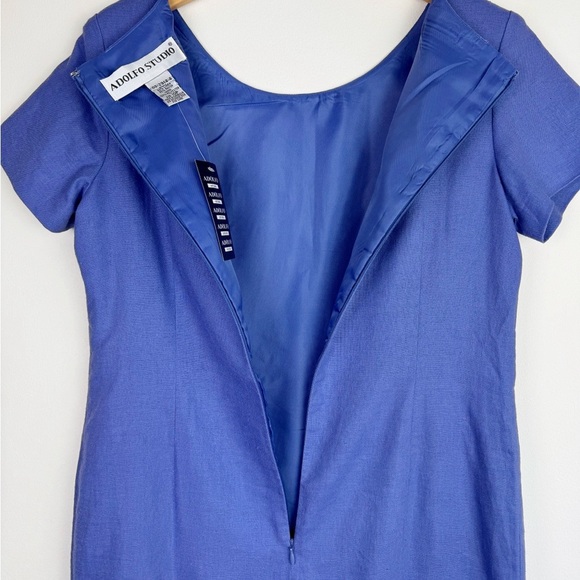 Adolfo Studios 90's Periwinkle Linen Blend Dress - Picture 5 of 7